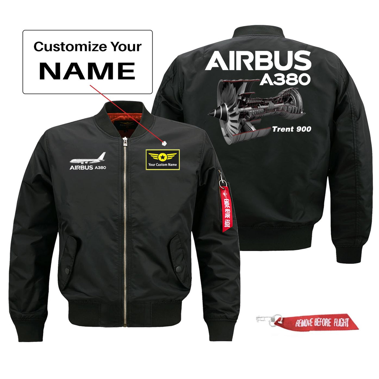 Airbus A380 & Trent 900 Engine Designed Pilot Jackets (Customizable)