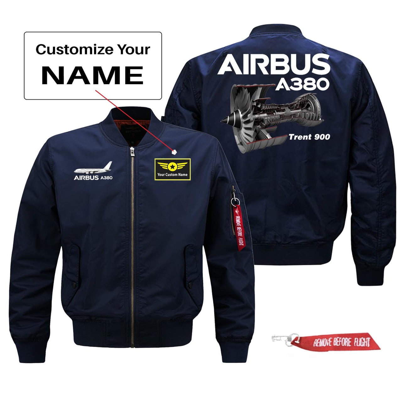 Airbus A380 & Trent 900 Engine Designed Pilot Jackets (Customizable)