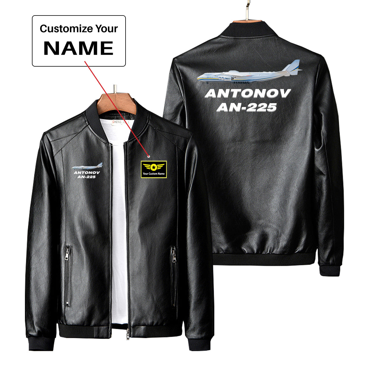 The Antonov AN-225 Designed PU Leather Jackets