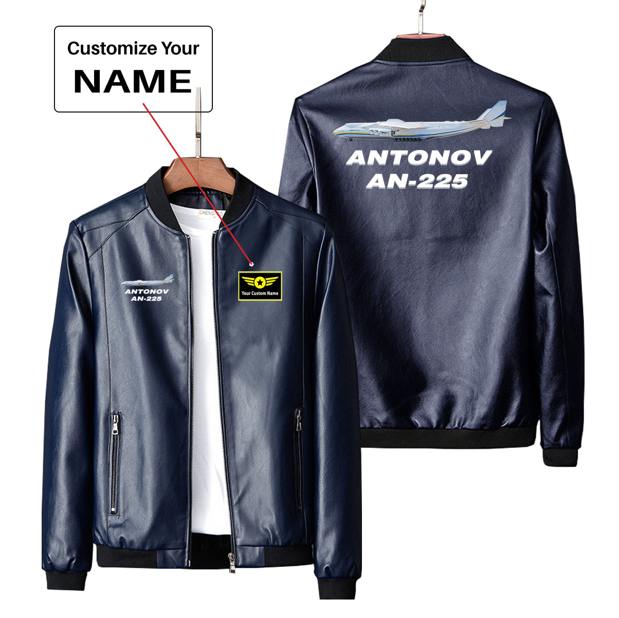 The Antonov AN-225 Designed PU Leather Jackets