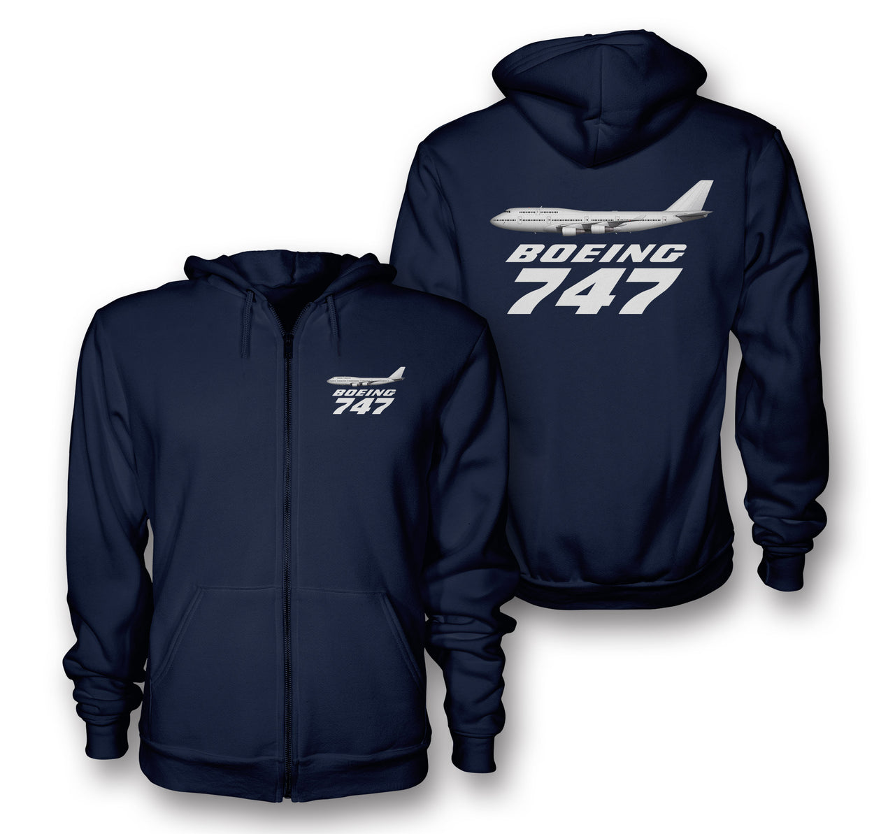 The Boeing 747 Designed Zipped Hoodies