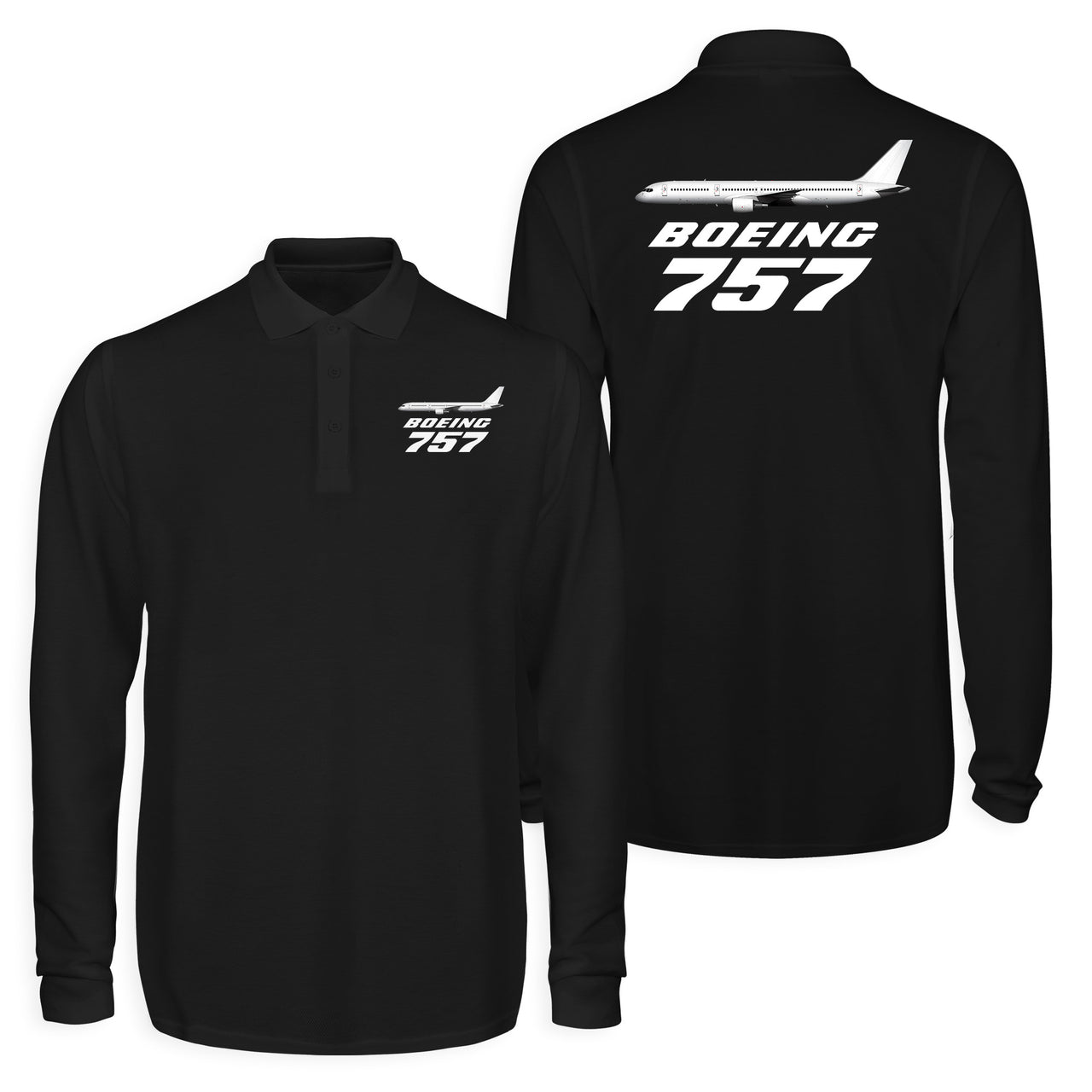 The Boeing 757 Designed Long Sleeve Polo T-Shirts (Double-Side)