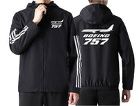 Thumbnail for The Boeing 757 Sport Style aviation design printed on lightweight windproof shell windbreaker.