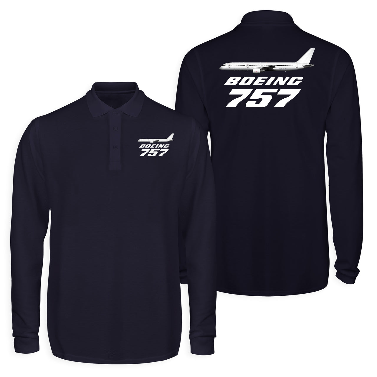The Boeing 757 Designed Long Sleeve Polo T-Shirts (Double-Side)