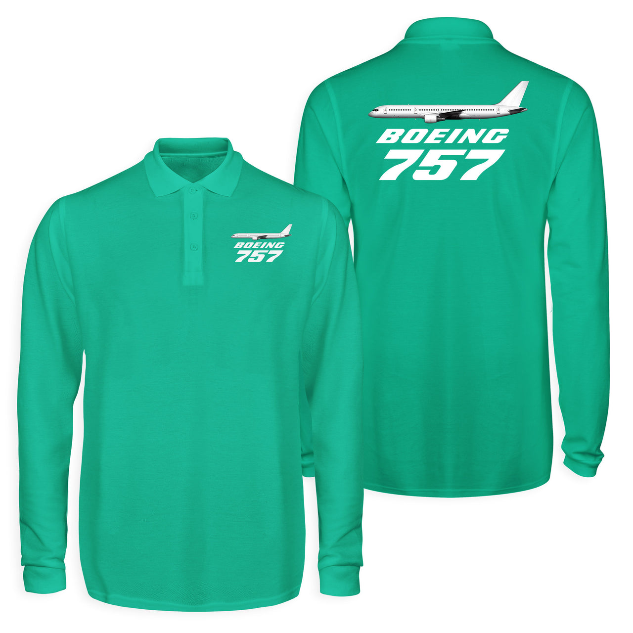The Boeing 757 Designed Long Sleeve Polo T-Shirts (Double-Side)