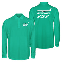 Thumbnail for The Boeing 757 Designed Long Sleeve Polo T-Shirts (Double-Side)