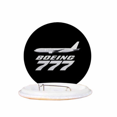 The Boeing 777 aviation design pin in polished enamel.