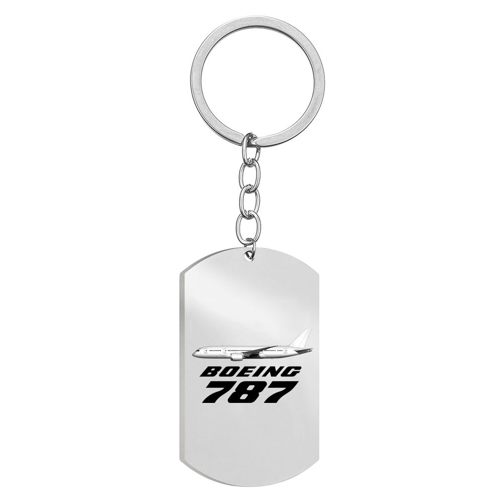 The Boeing 787 Designed Stainless Steel Key Chains (Double Side)