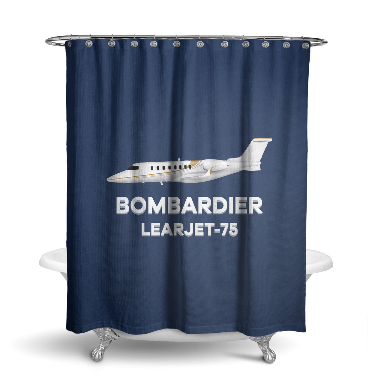 The Bombardier Learjet 75 Designed Shower Curtains