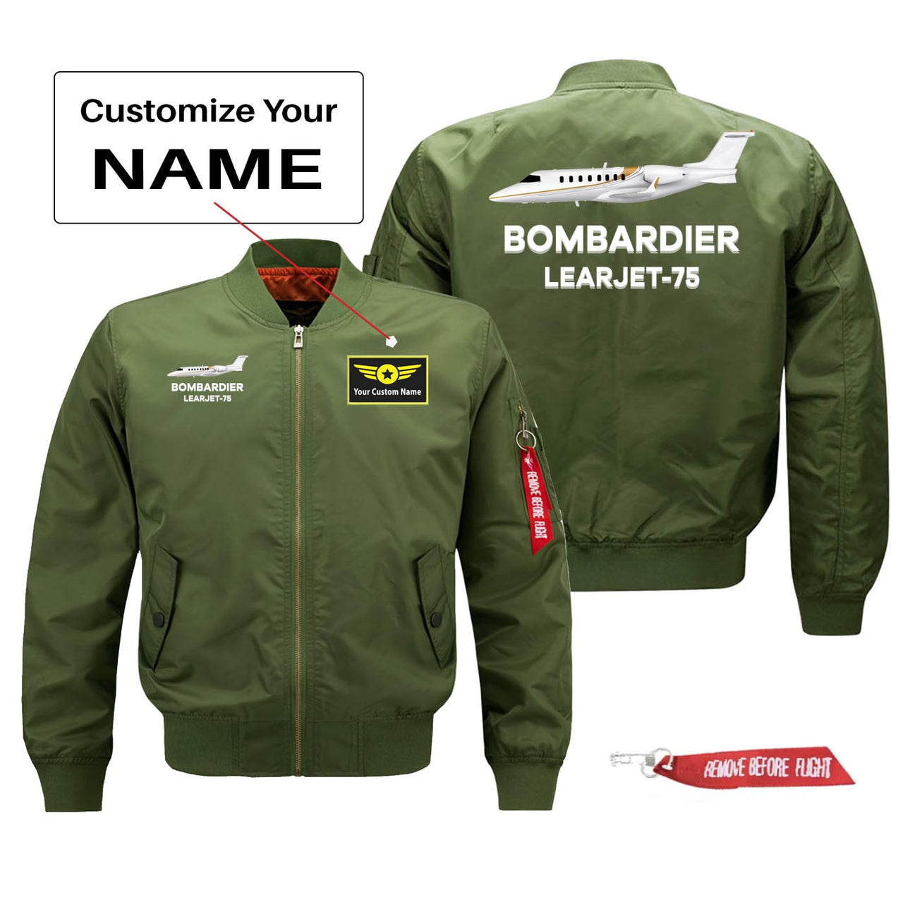 The Bombardier Learjet 75 Designed Pilot Jackets (Customizable)