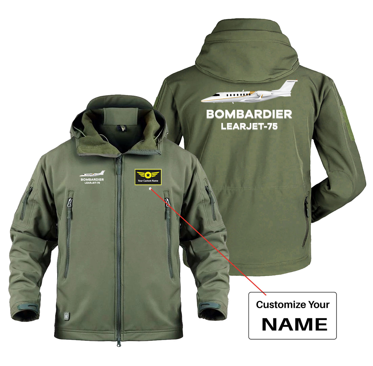 The Bombardier Learjet 75 Designed Military Jackets (Customizable)