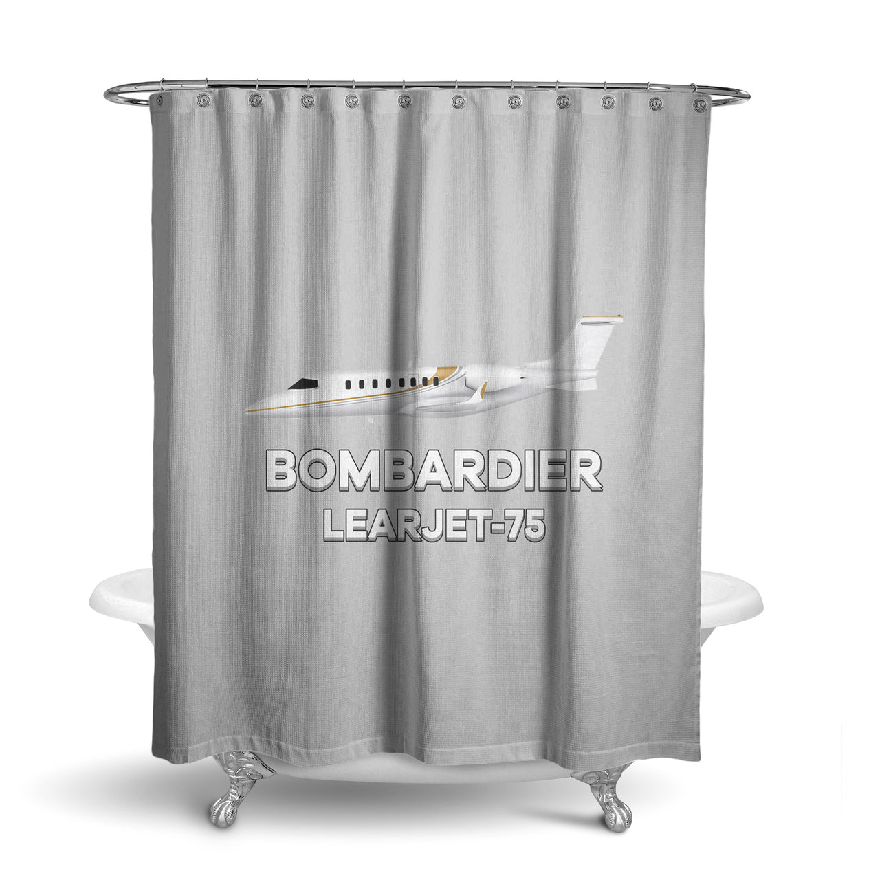 The Bombardier Learjet 75 Designed Shower Curtains