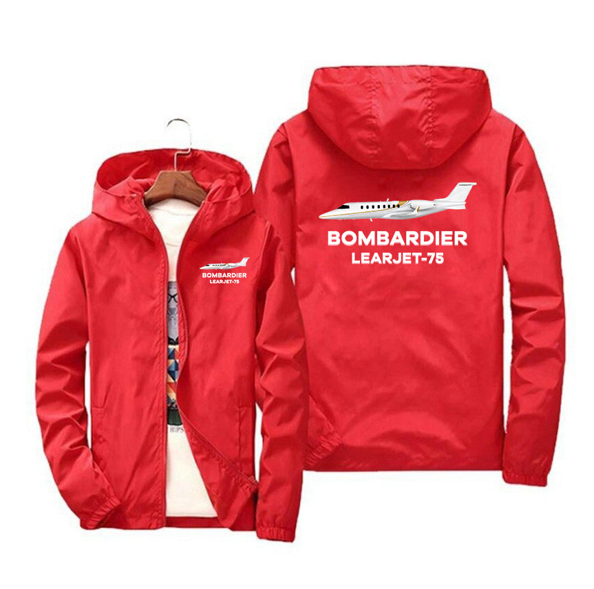 The Bombardier Learjet 75 Designed Windbreaker Jackets