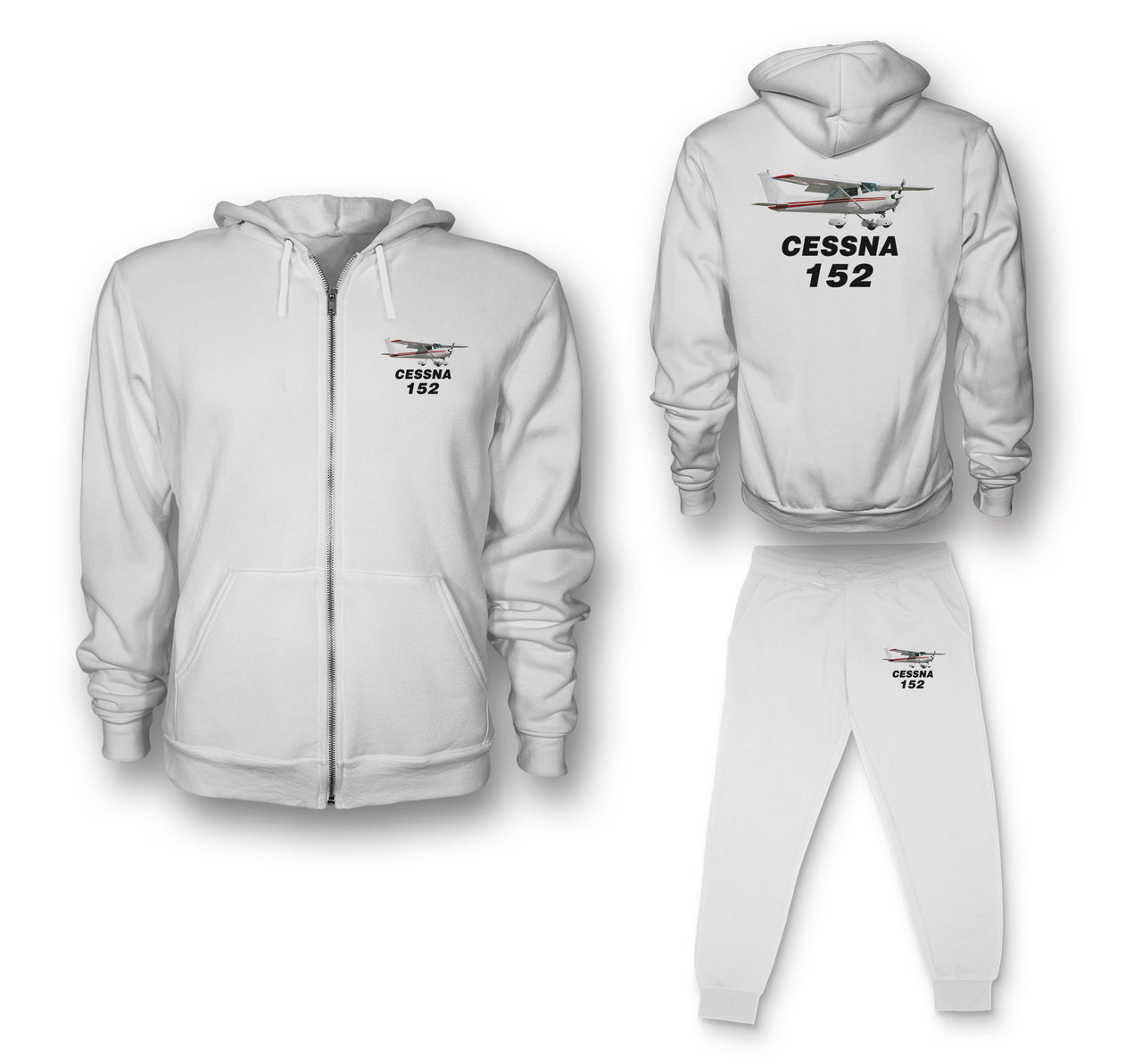 The Cessna 152 Designed Zipped Hoodies & Sweatpants Set