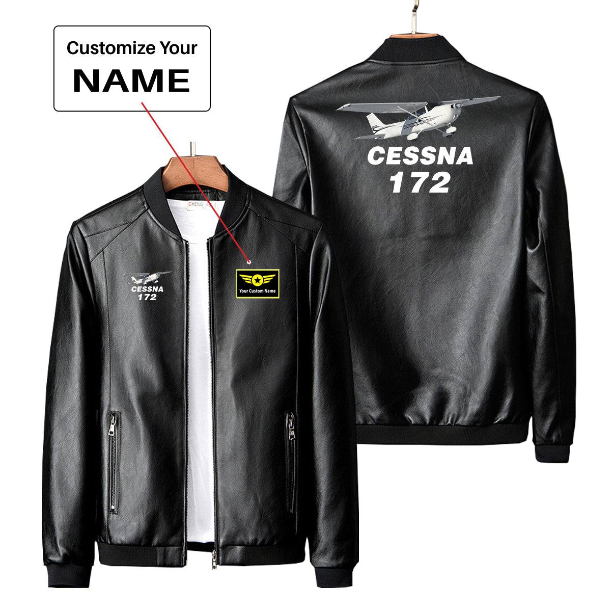The Cessna 172 Designed PU Leather Jackets