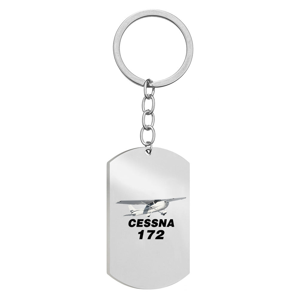 The Cessna 172 Designed Stainless Steel Key Chains (Double Side)