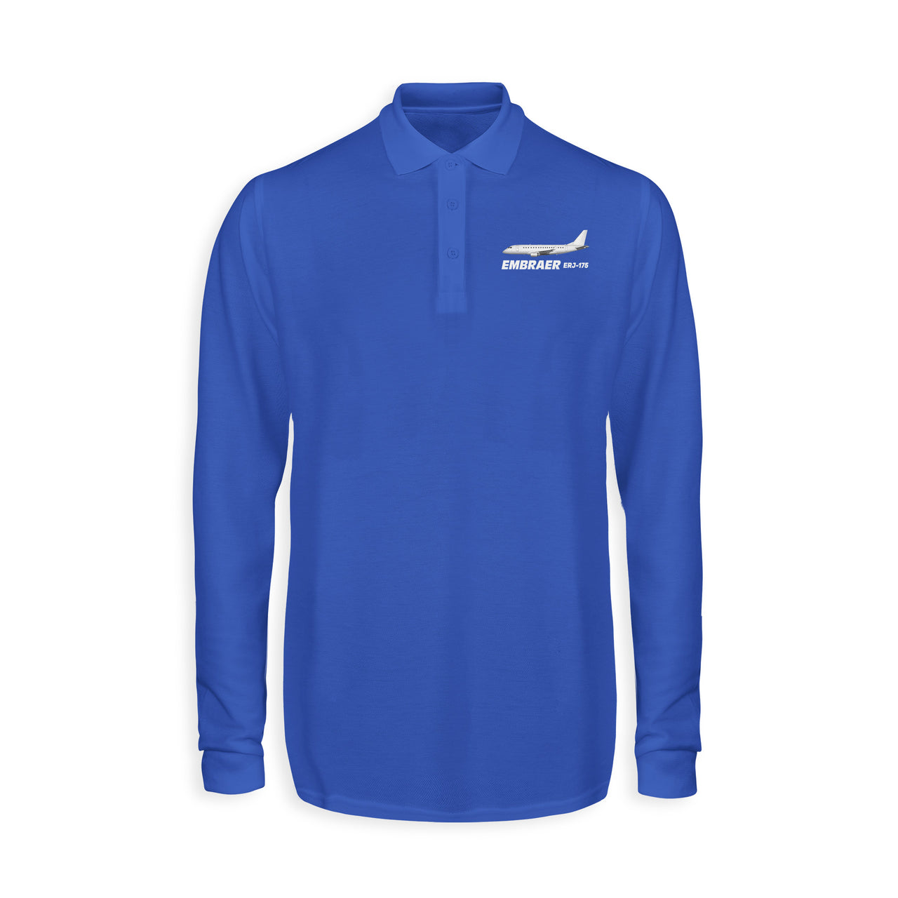 The Embraer ERJ-175 Designed Long Sleeve Polo T-Shirts
