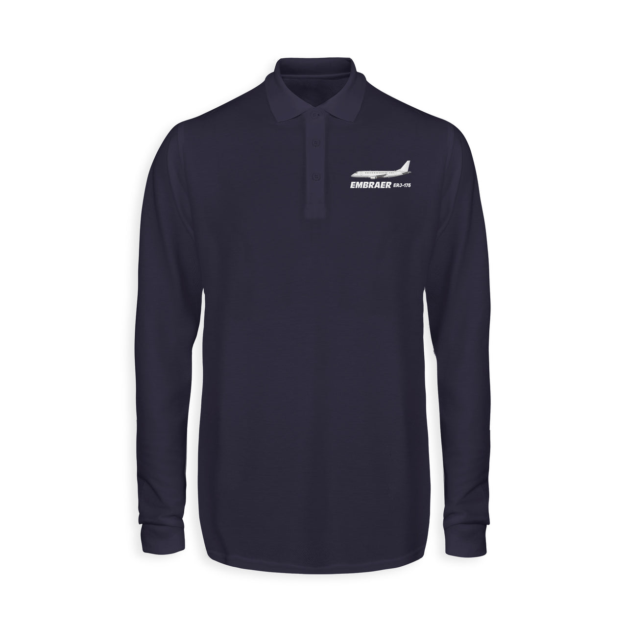 The Embraer ERJ-175 Designed Long Sleeve Polo T-Shirts