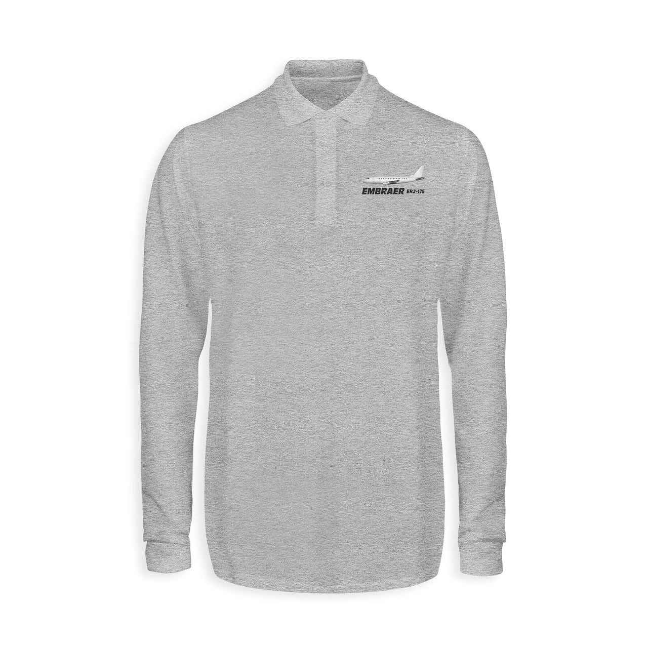The Embraer ERJ-175 Designed Long Sleeve Polo T-Shirts
