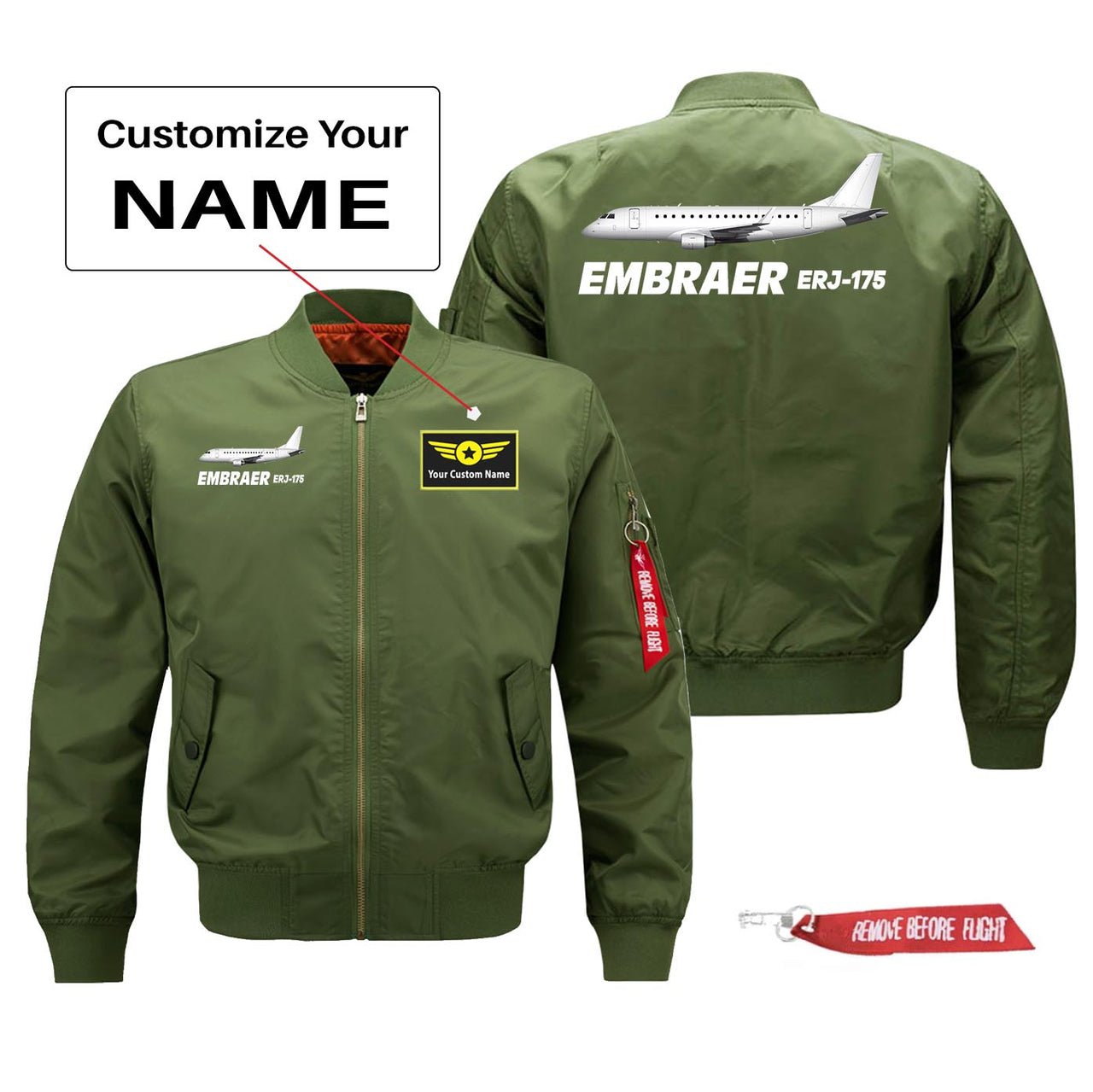 The Embraer ERJ-175 Designed Pilot Jackets (Customizable)