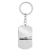 Thumbnail for The Embraer ERJ-175 Designed Stainless Steel Key Chains (Double Side)