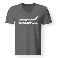 Thumbnail for The Embraer ERJ-190 Designed V-Neck T-Shirts