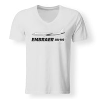 Thumbnail for The Embraer ERJ-190 Designed V-Neck T-Shirts