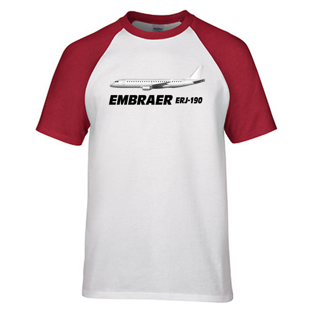 The Embraer ERJ-190 Designed Raglan T-Shirts