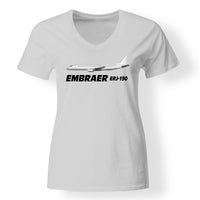 Thumbnail for The Embraer ERJ-190 Designed V-Neck T-Shirts