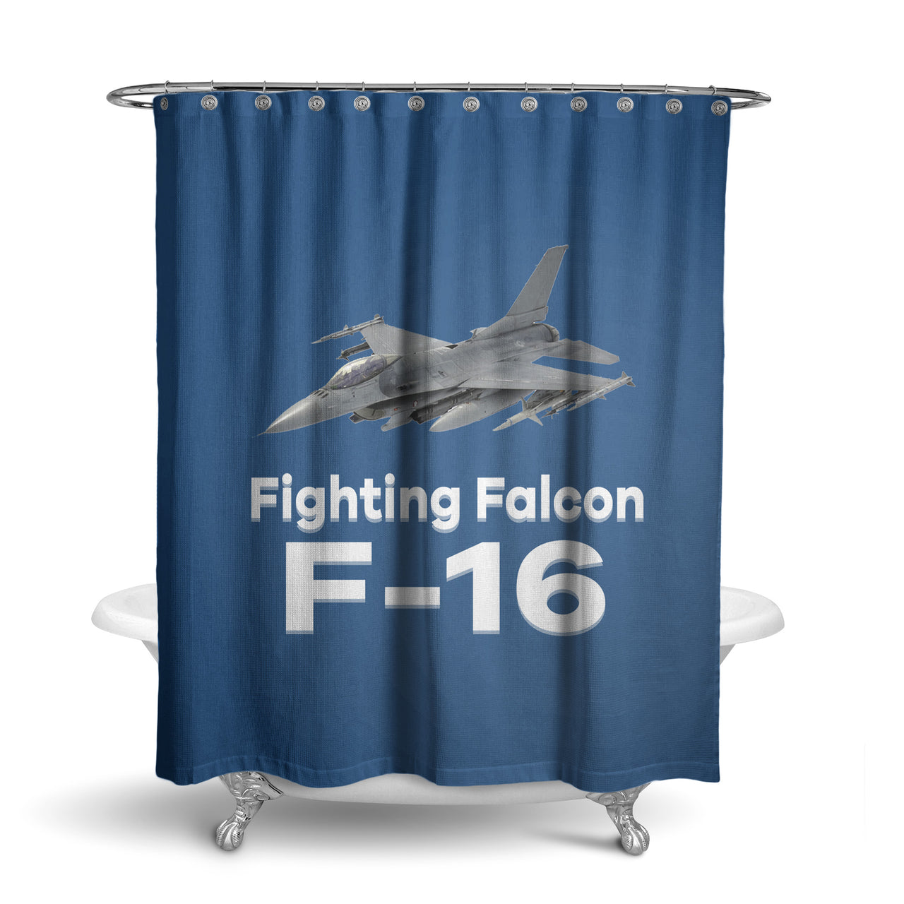 The Fighting Falcon F16 Designed Shower Curtains
