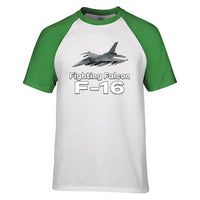 Thumbnail for The Fighting Falcon F16 Designed Raglan T-Shirts