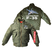 Thumbnail for The Lockheed Martin F35 Designed Children Bomber Jackets