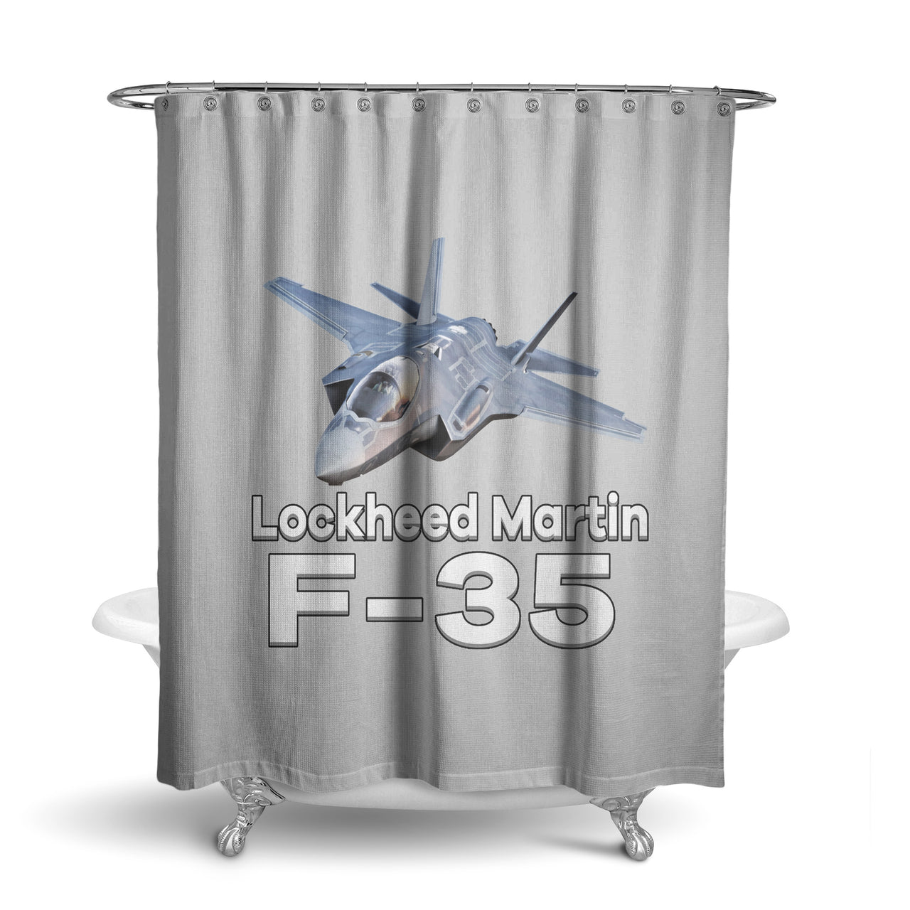The Lockheed Martin F35 Designed Shower Curtains