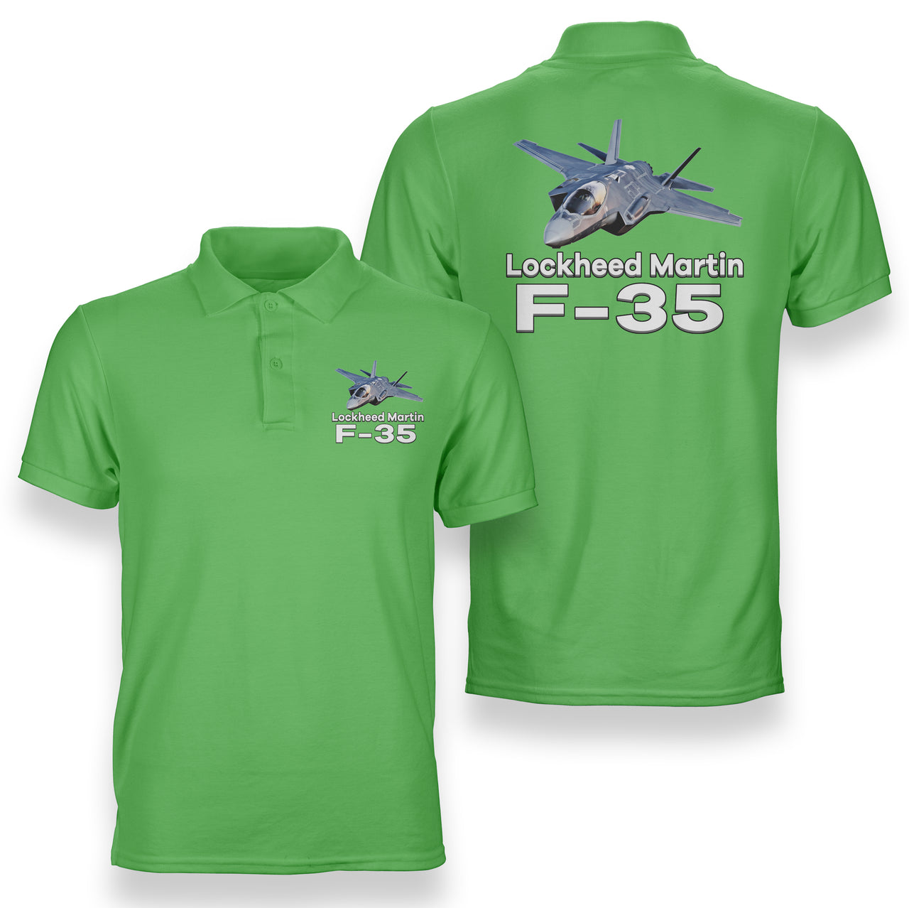 The Lockheed Martin F35 Designed Double Side Polo T-Shirts