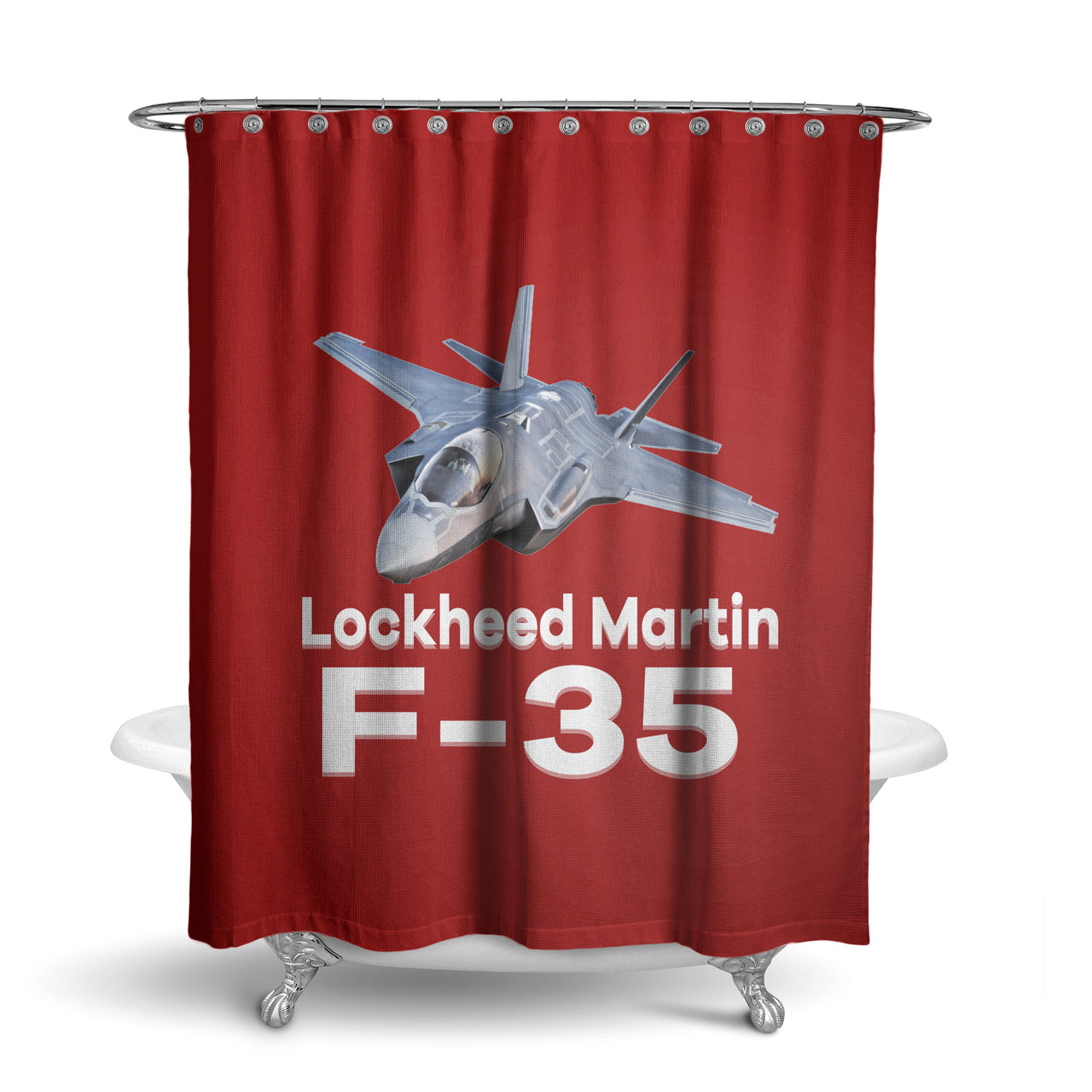 The Lockheed Martin F35 Designed Shower Curtains