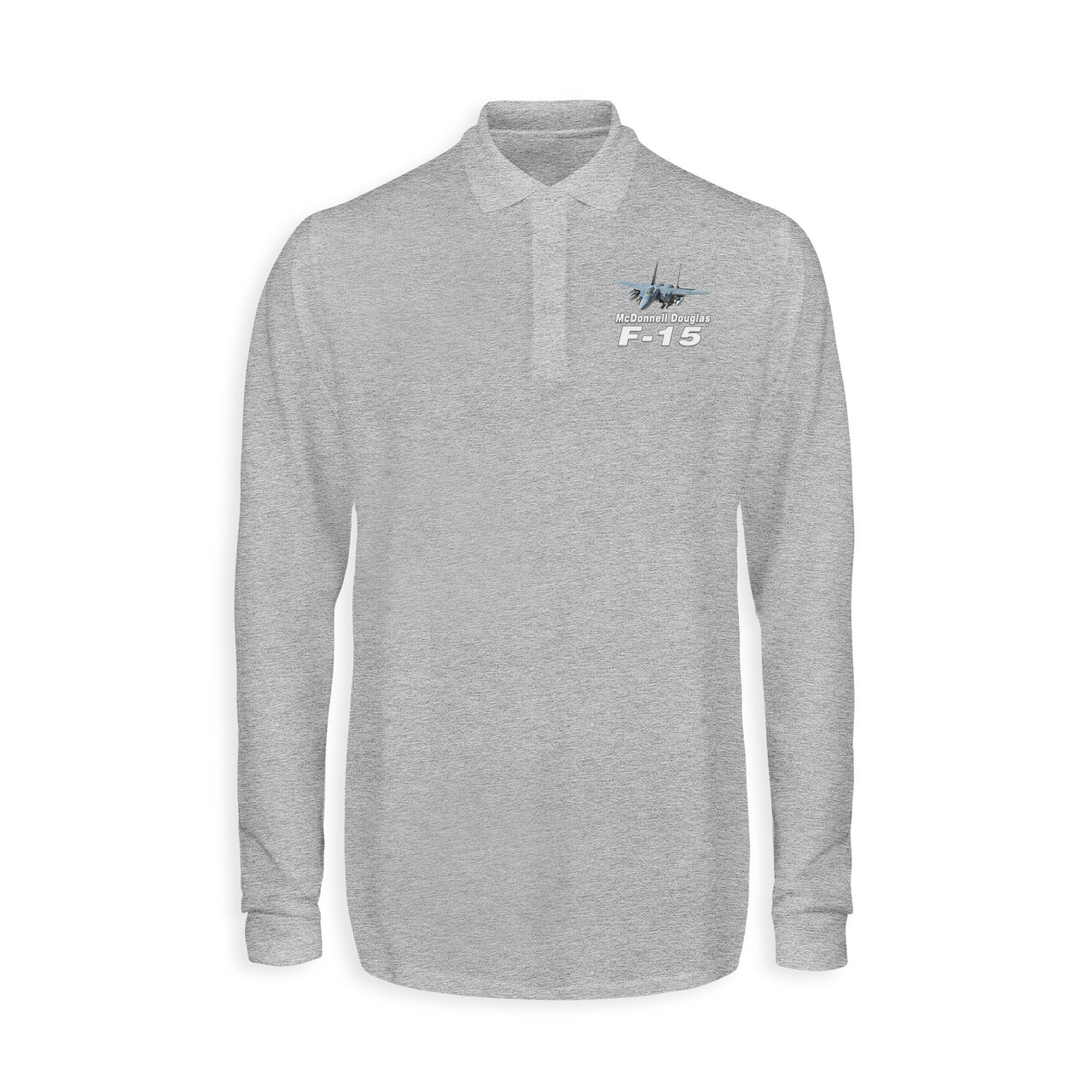 The McDonnell Douglas F15 Designed Long Sleeve Polo T-Shirts