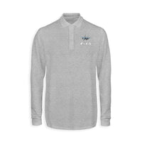 Thumbnail for The McDonnell Douglas F15 Designed Long Sleeve Polo T-Shirts