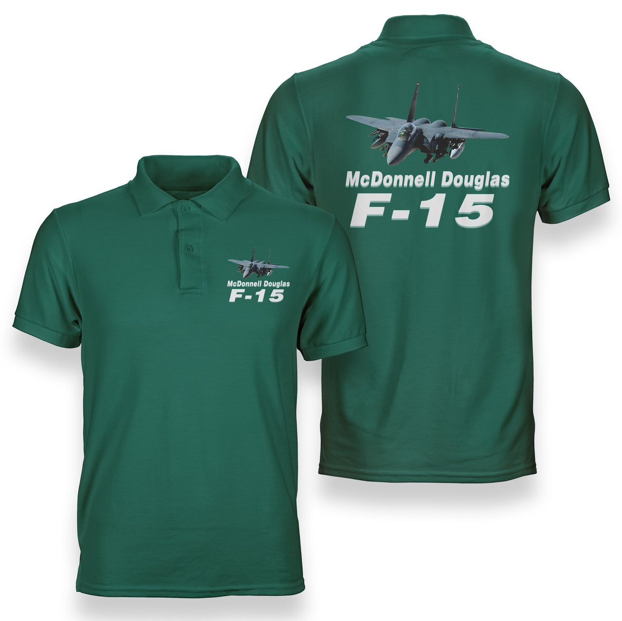 The McDonnell Douglas F15 Designed Double Side Polo T-Shirts