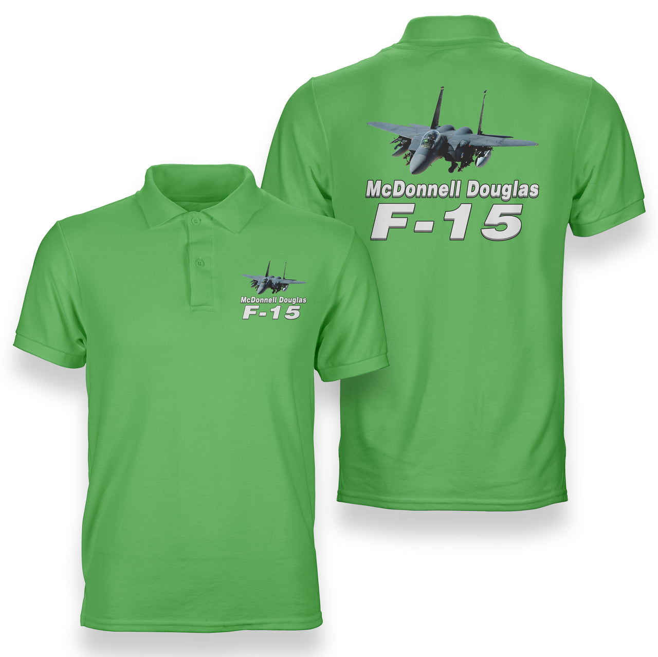 The McDonnell Douglas F15 Designed Double Side Polo T-Shirts