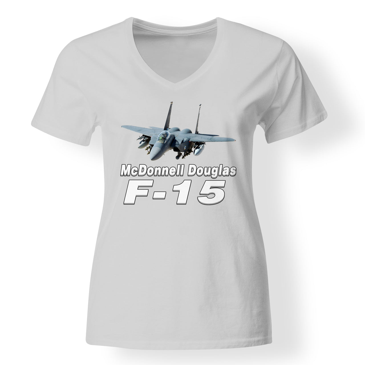 The McDonnell Douglas F15 Designed V-Neck T-Shirts