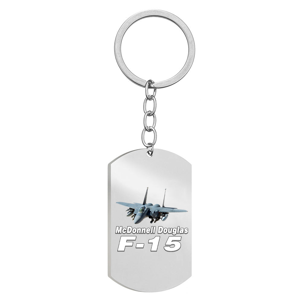 The McDonnell Douglas F15 Designed Stainless Steel Key Chains (Double Side)