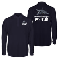 Thumbnail for The McDonnell Douglas F18 Designed Long Sleeve Polo T-Shirts (Double-Side)