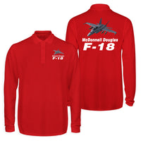 Thumbnail for The McDonnell Douglas F18 Designed Long Sleeve Polo T-Shirts (Double-Side)