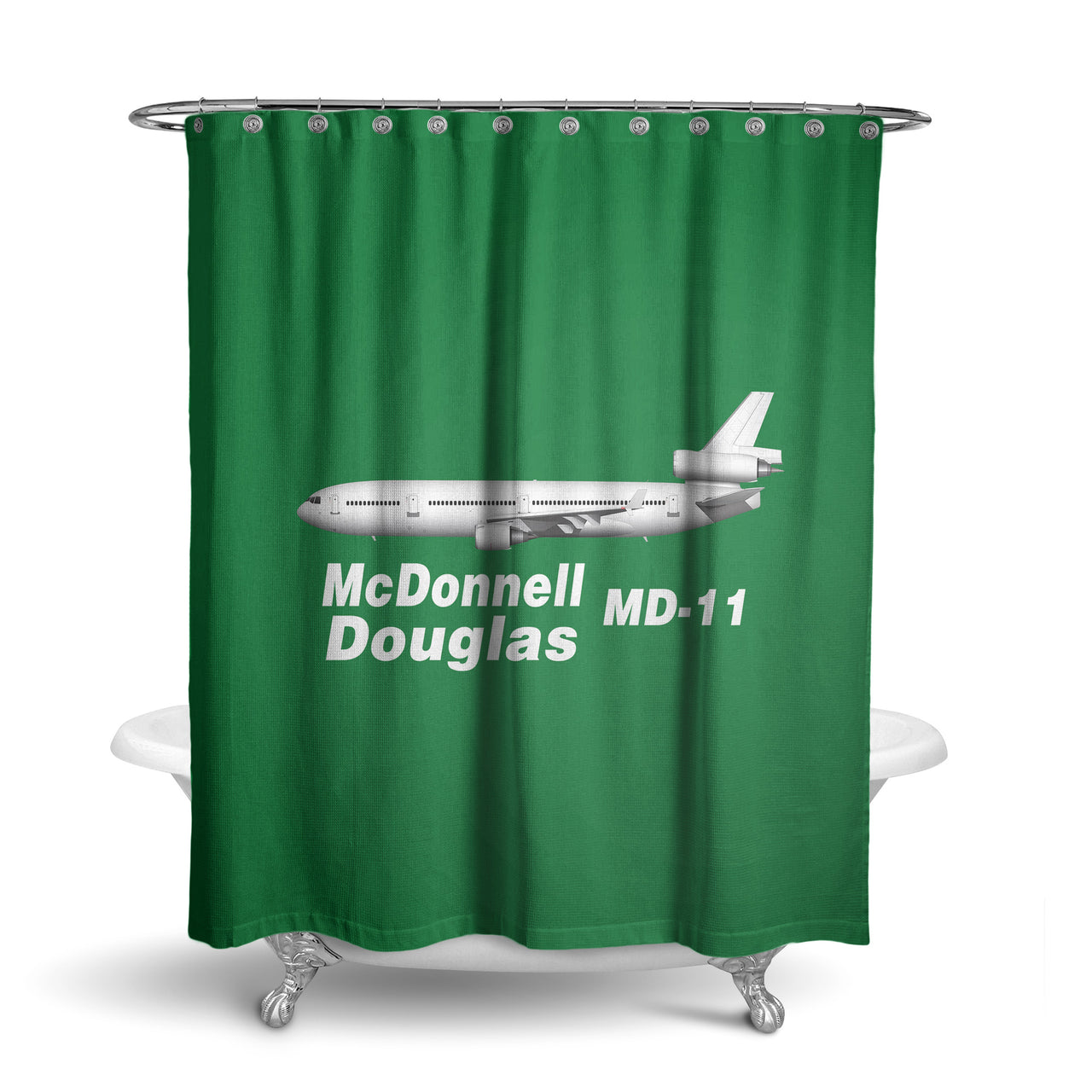 The McDonnell Douglas MD-11 Designed Shower Curtains