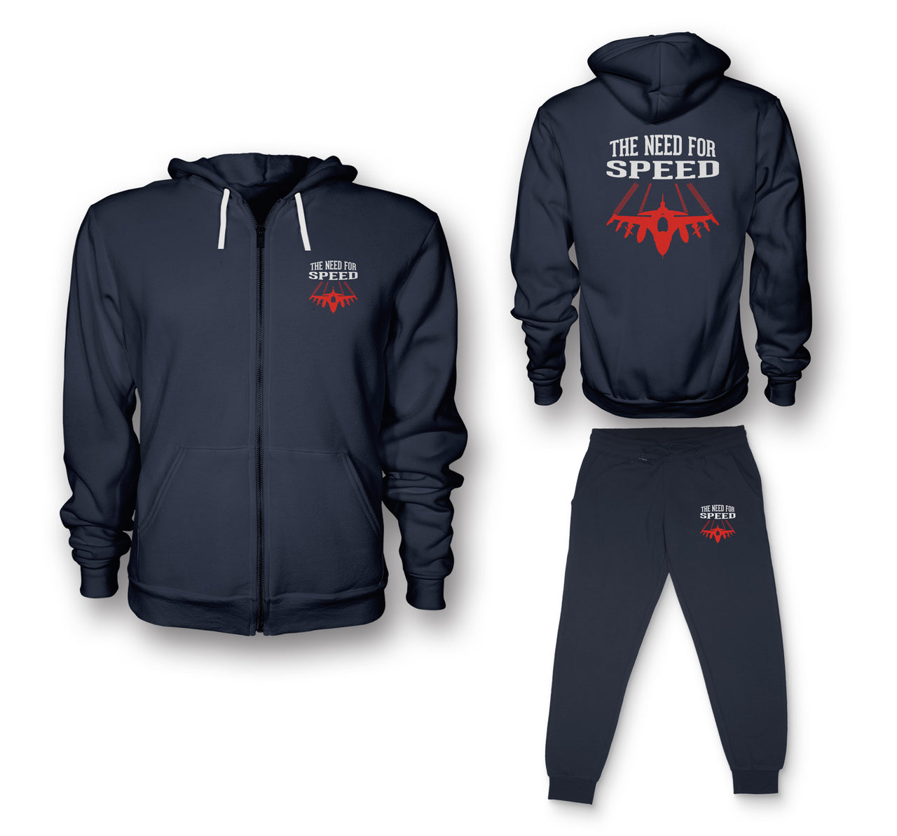 The Need For Speed Designed Zipped Hoodies & Sweatpants Set