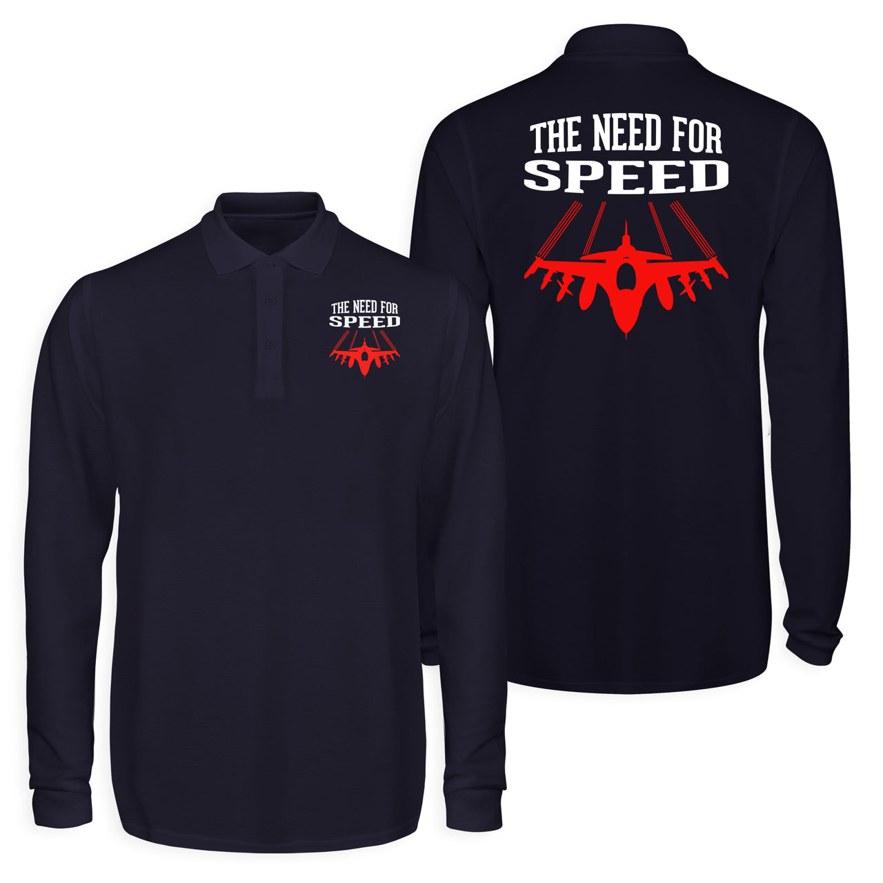 The Need For Speed Designed Long Sleeve Polo T-Shirts (Double-Side)
