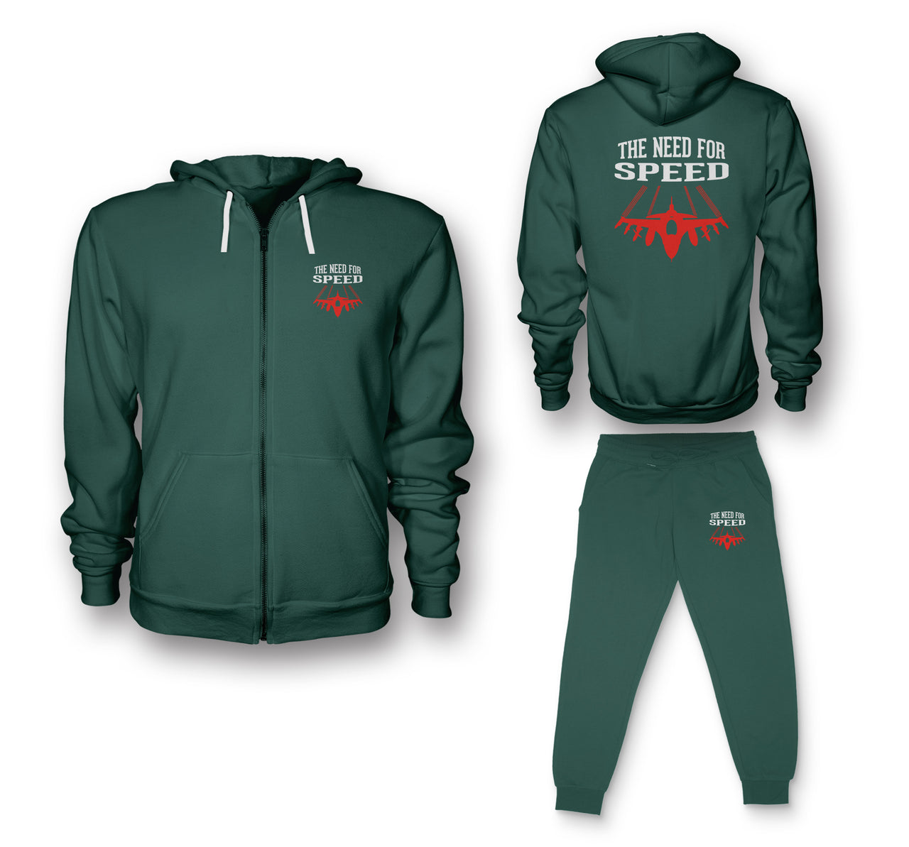 The Need For Speed Designed Zipped Hoodies & Sweatpants Set