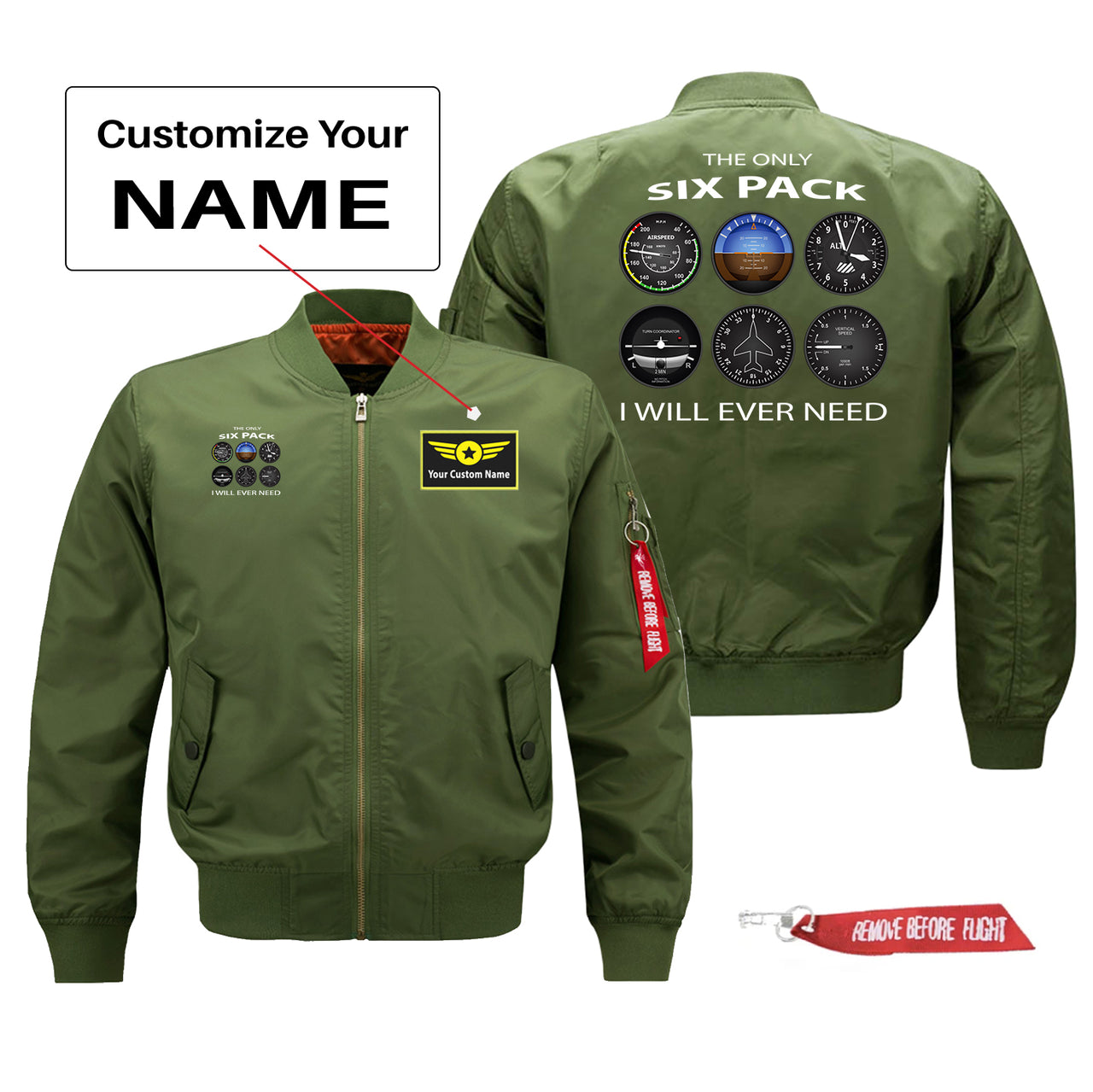 The Only Six Pack I Will Ever Need Designed Pilot Jackets (Customizable)