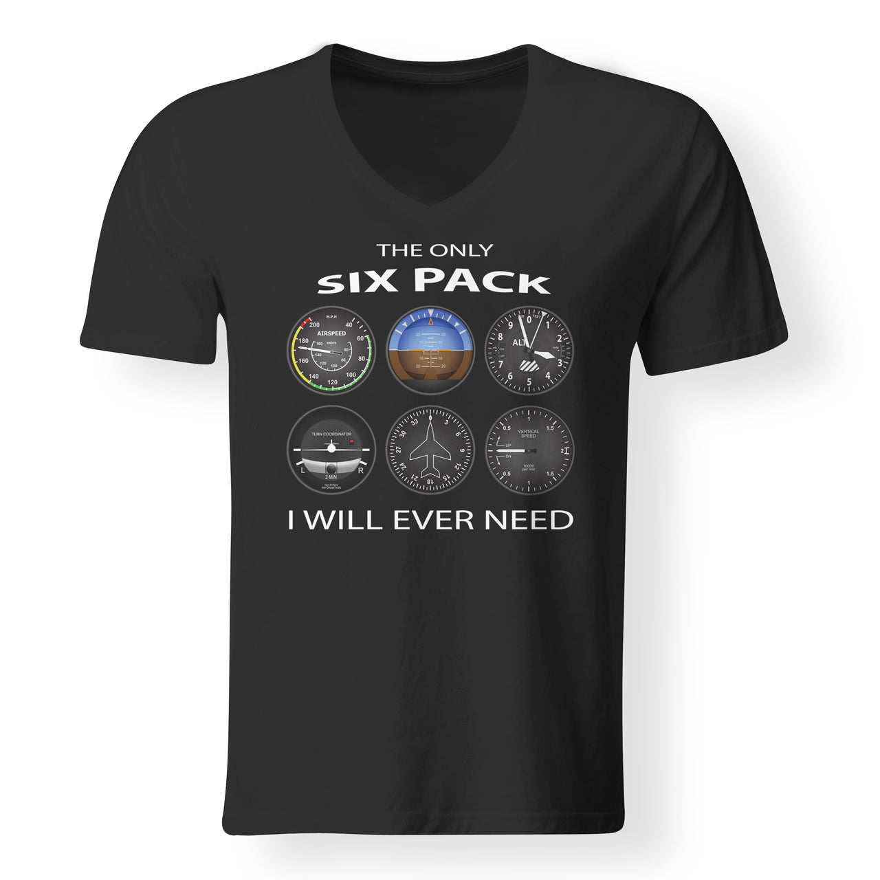 The Only Six Pack I Will Ever Need Designed V-Neck T-Shirts