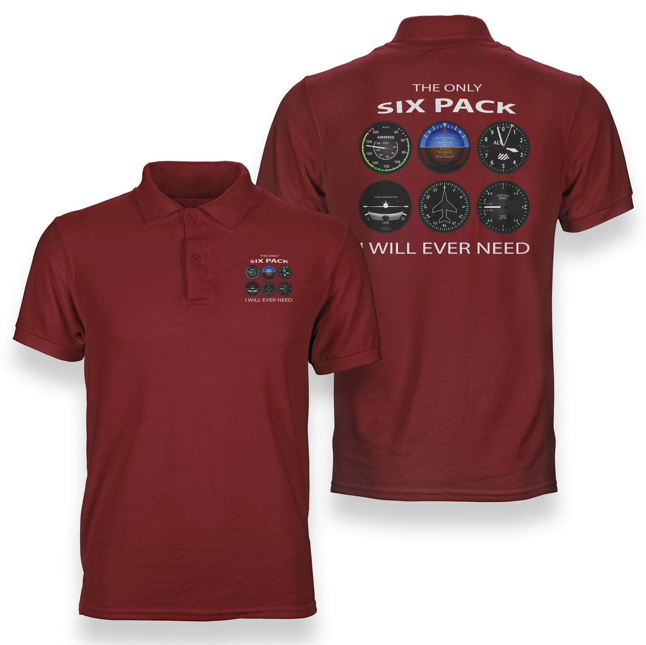 The Only Six Pack I Will Ever Need Designed Double Side Polo T-Shirts
